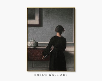 Victorian Woman Portrait: Vintage Oil Painting Art Print (Digital Download)