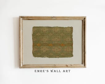 Antike Tapisserie Wandkunst, Vintage Textilfragment Druck, druckbare Stoffmuster Digital Download