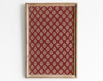 Vintage Red Textile Print: Retro Woven Fabric Pattern (Digital Download)