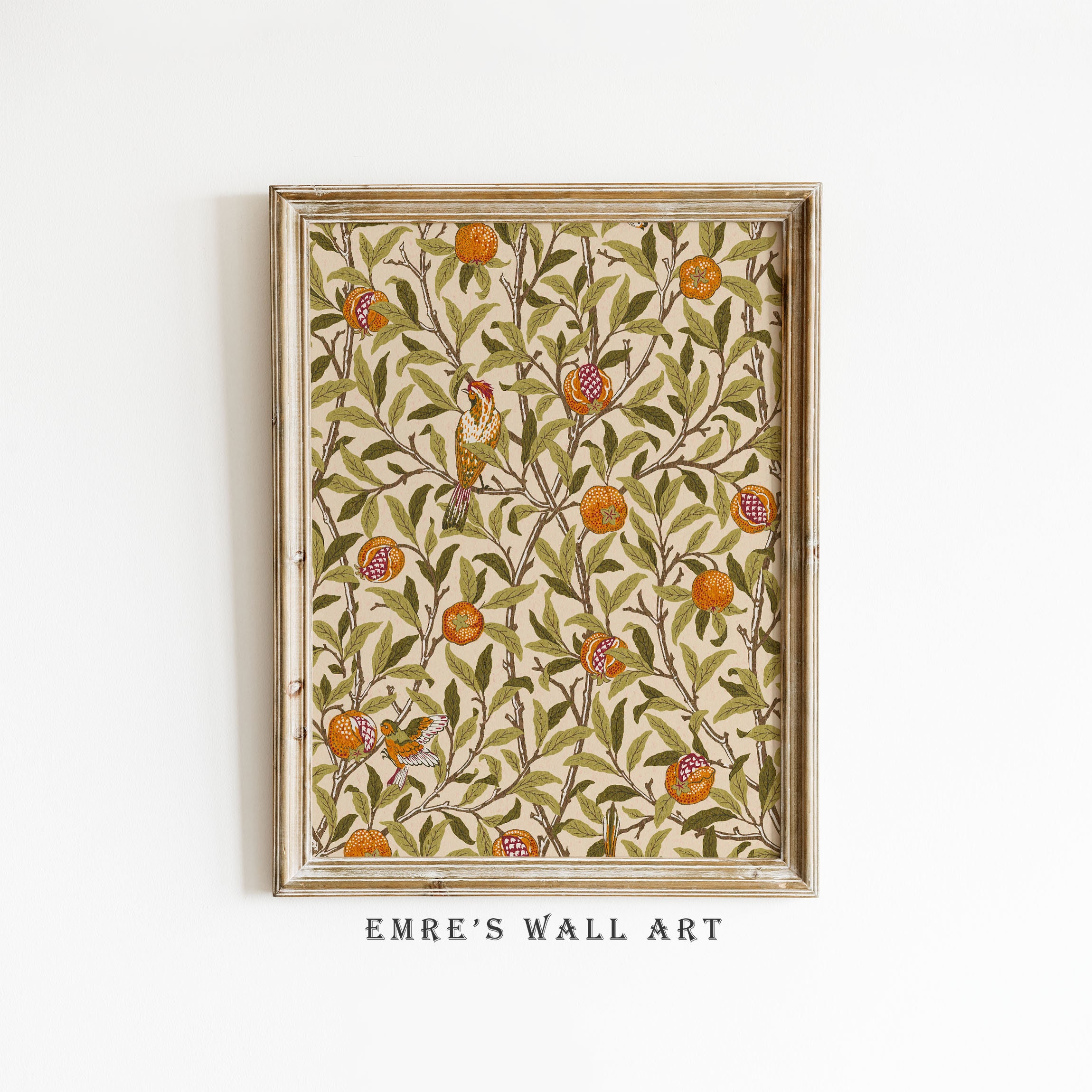 Vintage Pomegranate Tree Print: Rustic Botanical Art (Digital Download)