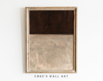 Vintage Abstract Painting Print: Brown Earth Tones Wall Art (Digital Download)