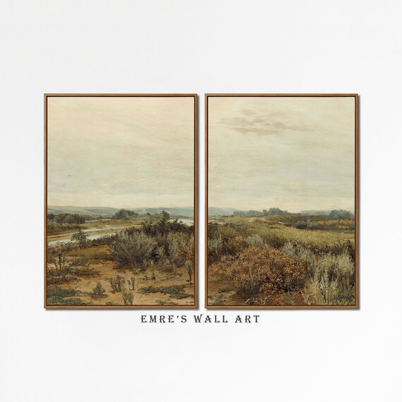 Rustic Landscape Print Set: Vintage Farmhouse Country Art (Digital Download)