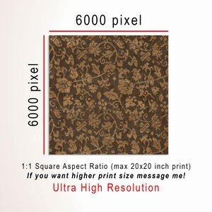 An antique-style botanical fabric art print featuring an intricate rustic textile pattern in warm brown tones. The design shows woven floral vines and leaves, arranged in an old-world tapestry style. The soft contrast between background and pattern gives a sense of depth and age. Ideal for vintage-inspired digital wall decor and home styling.