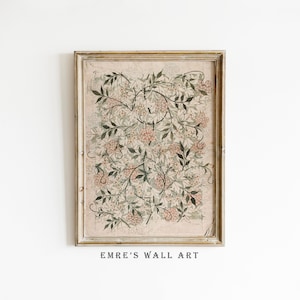 Vintage botanische Skizze Wandkunst, druckbare antike Zeichnung Dekor, Neutral Blumen Küche Druck, HERUNTERLADEN Skizzen Kunst
