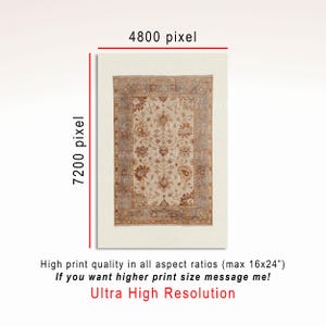 Vintage Rug Art Print: Neutral Tapestry Wall Decor (Digital Download) image 3