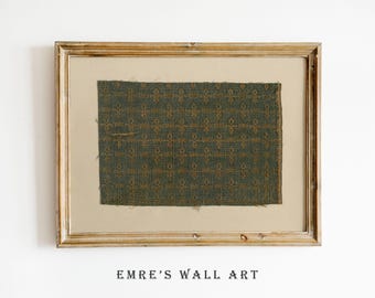 Vintage Green Textile Print: Antique Fabric Tapestry Pattern Wall Art (Digital Download)