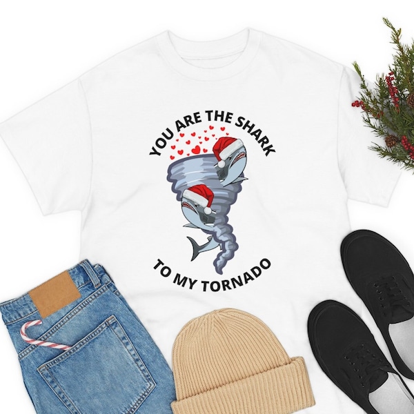 Unisex SHARK TORNADO Tee - Christmas edition shark, tornado, perfect gift, funny shark shirt, shark lovers tshirt