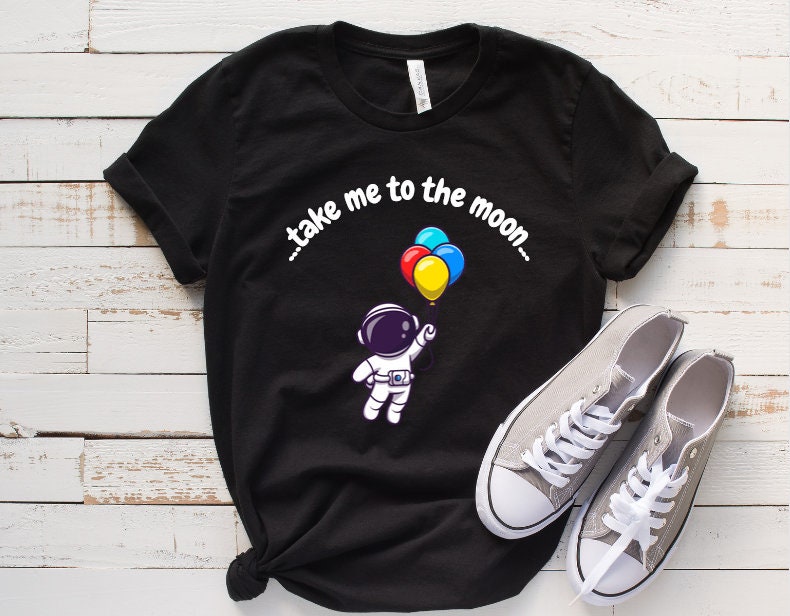 Unisex TAKE ME Tee - Take Me to the Moon, Moon, Balloons  display picture 3