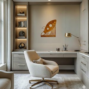 Cohete a la Luna - Arte de pared de metal - Corten - Oxidado - Wallstreet - Bolsa de Valores