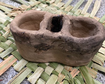 Handmade Terracotta plant pot, rustic and primitive planter, wood fired old fashioned pot