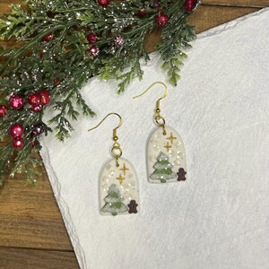 Winter Wonderland Scene Clay Earrings
