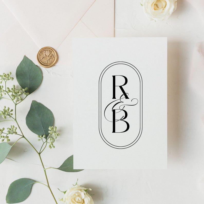 Custom Wedding Monogram | Minimalist Logo Design (digital Download) - Etsy