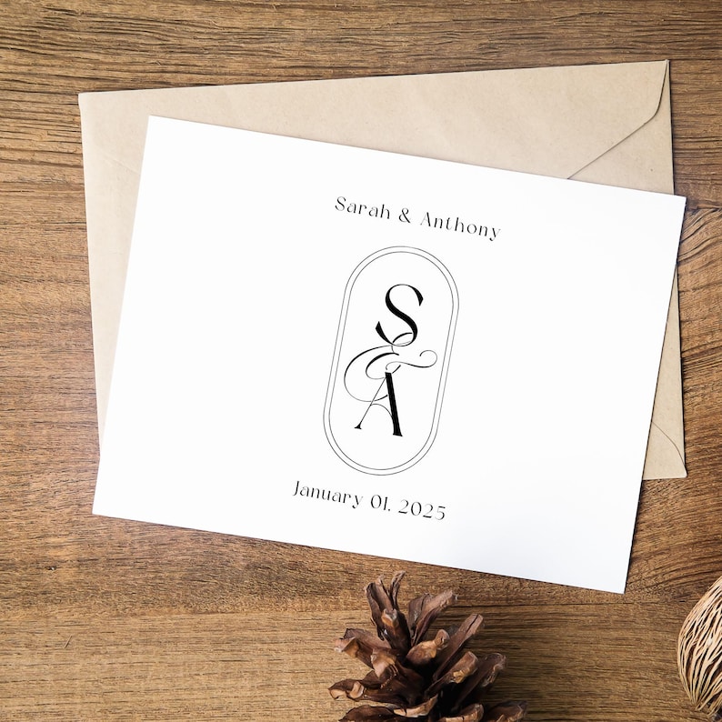 Custom Wedding Monogram | Minimalist Logo Design (digital Download) - Etsy