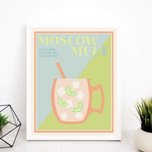 Moscow Mule Cocktail Print | Digital Download | Wall Art
