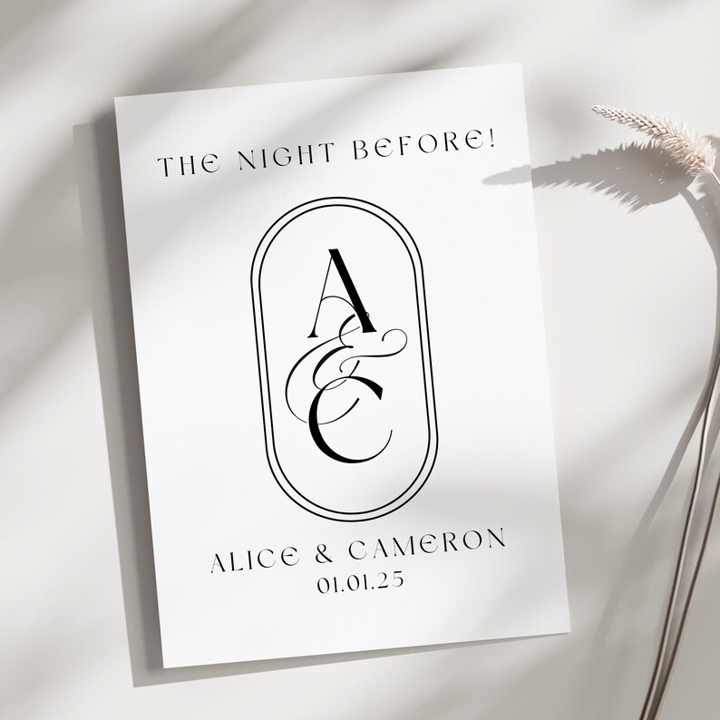01 Welcome Sign Canva Template | Wedding | Engagement Party | Night ...