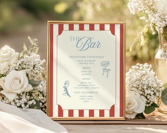 Multi Colored Bar Menu Canva Template | Bar Sign | Signature Drinks | Wedding, Birthday, Party