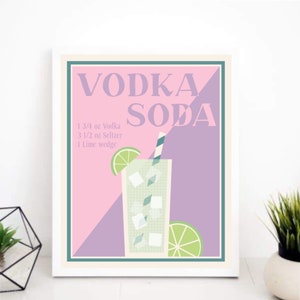 Vodka Soda Cocktail Print | Digital Download | Wall Art