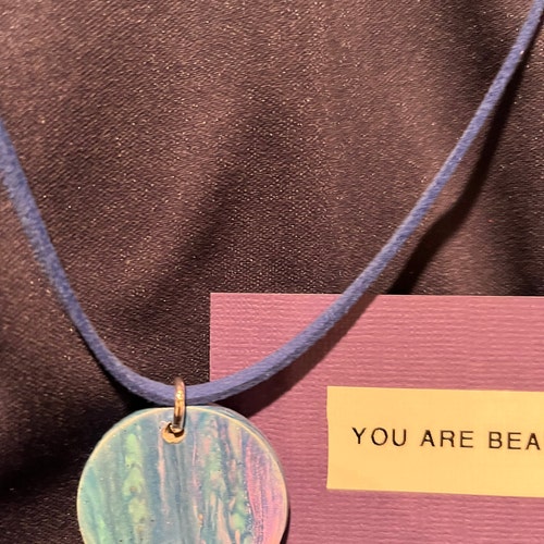 Acrylic shops painted necklace