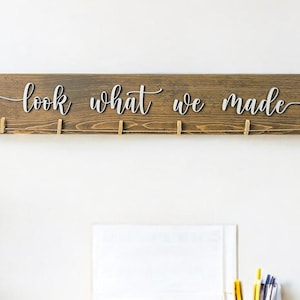 3D &quot;Look What We Made&quot; Sign: Children&#39;s Art Display, Playroom Decor
