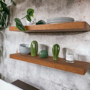 Long Floating Shelf, Wood Floating Shelves,  2-Inches Thick,  10-inches Deep, Rustic Shelf, Floating Shelf, Handmade wood shelf