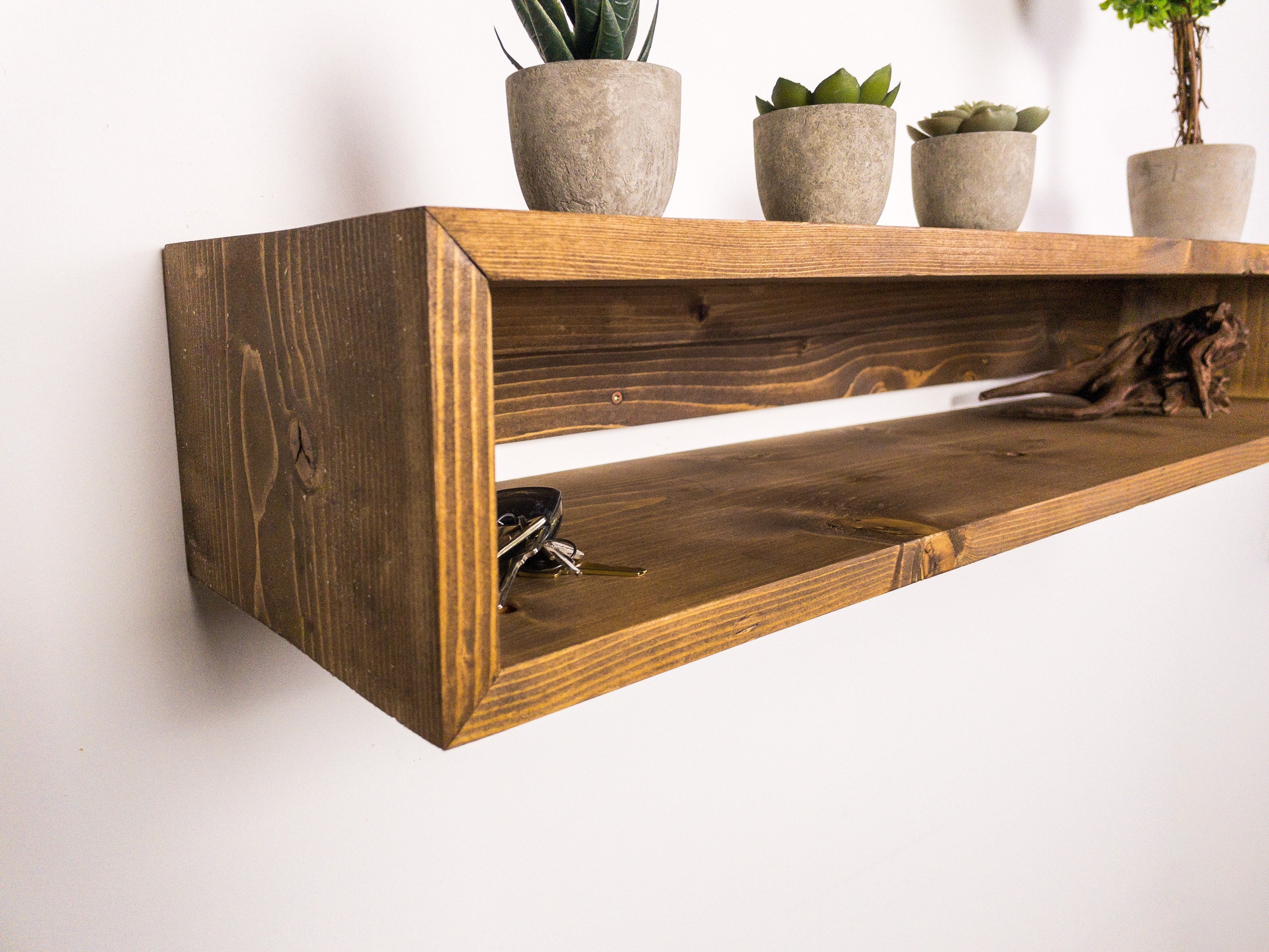 Rustic Floating Entryway Table: Knotty Pine Console Shelf - Etsy