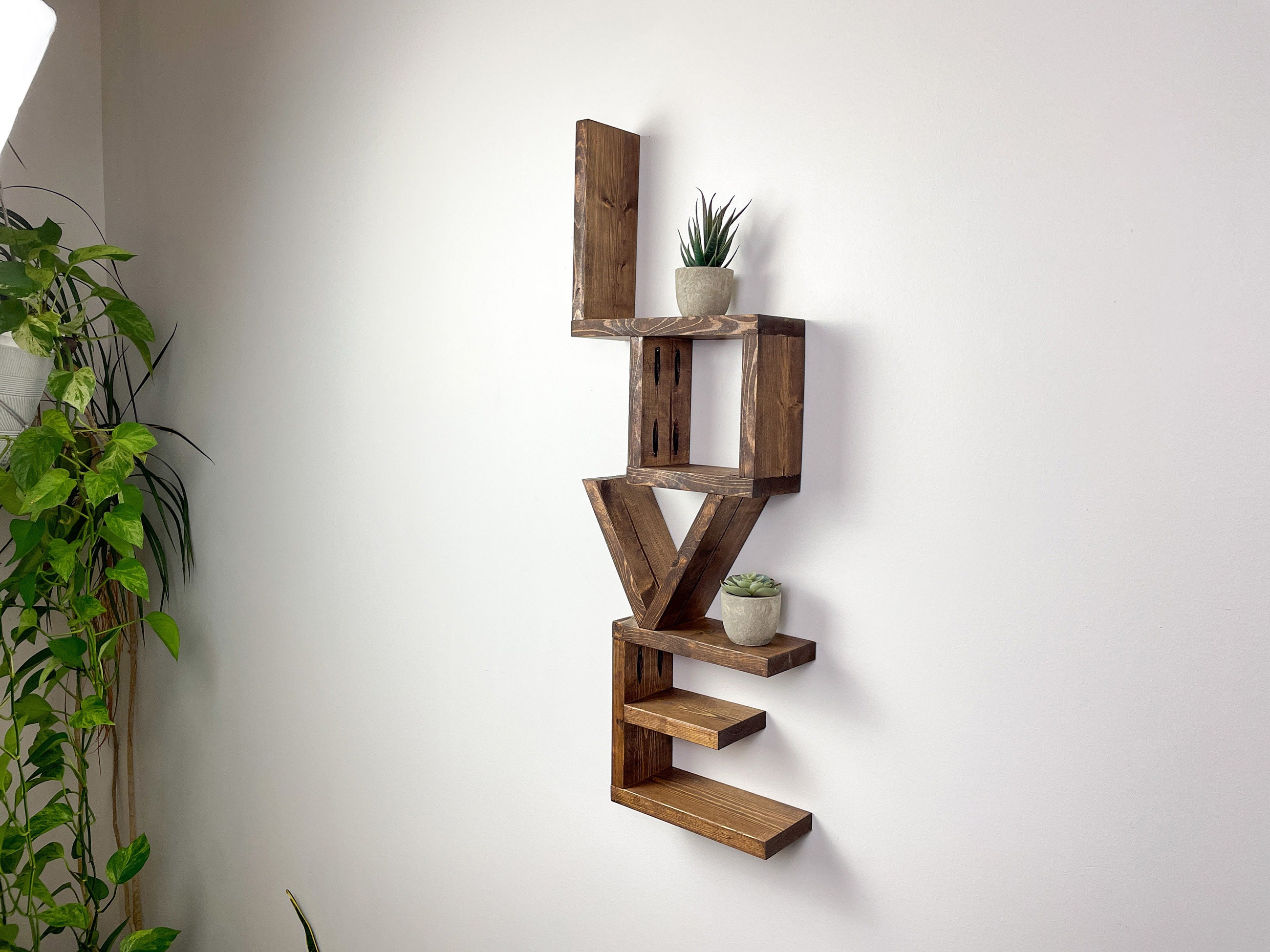 Handmade Wood LOVE Shelf: Rustic Home Decor - Etsy