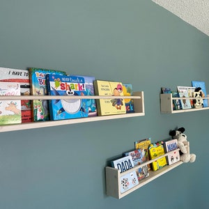Handmade Knotty Pine Nursery Bookshelf - Floating Shelf, 12 Colors