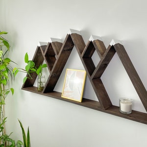 5 Peak Mountain Shelf - 54&quot; x  24.5&quot; - Rustic Decor - Nursery Room Decor - Adventure Decor