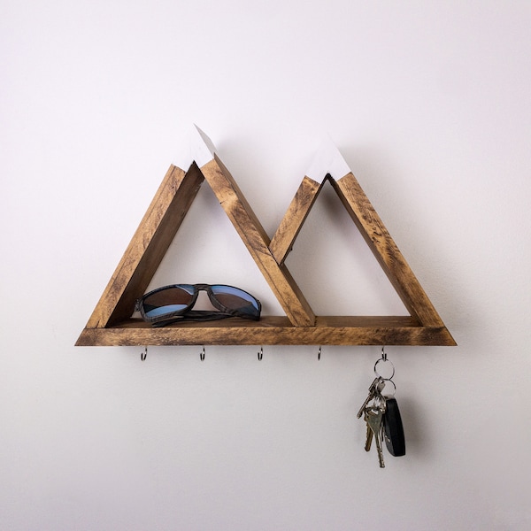 Mountain Key Holder, Entryway Key Holder, Key Holder for Wall, Rustic Decor