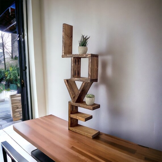 Handmade Wood LOVE Shelf: Rustic Home Decor - Etsy