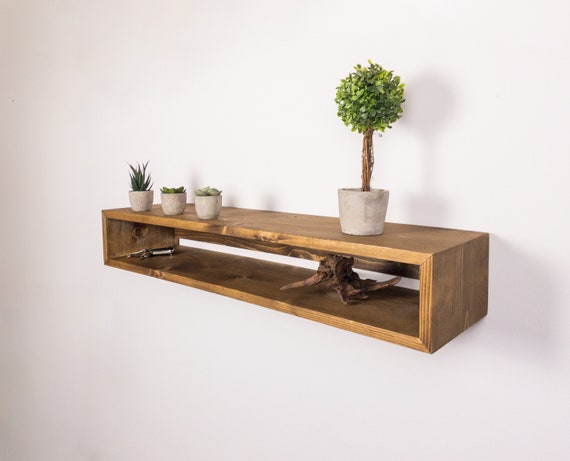 Rustic Floating Entryway Table: Knotty Pine Console Shelf