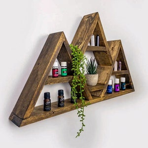 Wood Mountain Shelf - 3 Peak - Rustic Decor - Nursery Room Decor - Adventure Decor