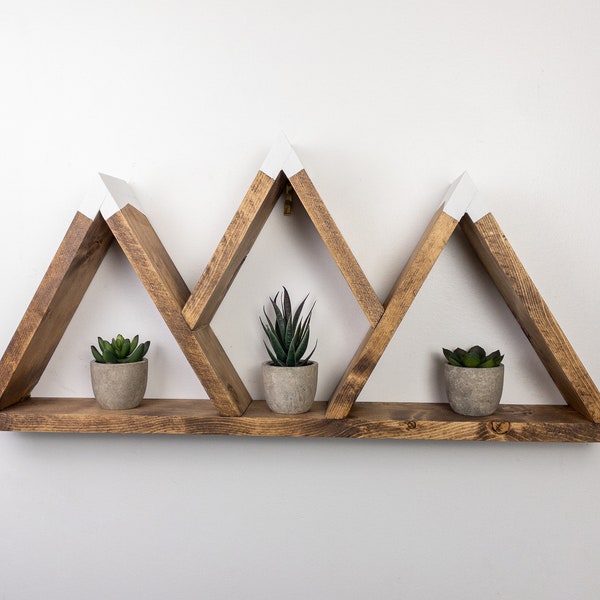 3 Peak Mountain Shelf, Mountain Nursery Decor -  - 27" x 13" - Rustic Decor - Nursery Room Decor - Adventure Decor