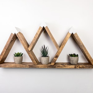 3 Peak Mountain Shelf, Mountain Nursery Decor -  - 27&quot; x 13&quot; - Rustic Decor - Nursery Room Decor - Adventure Decor