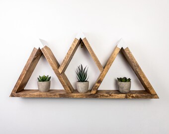 Rustic Wood Mountain Shelf: Nursery Adventure Decor (27" x 13")