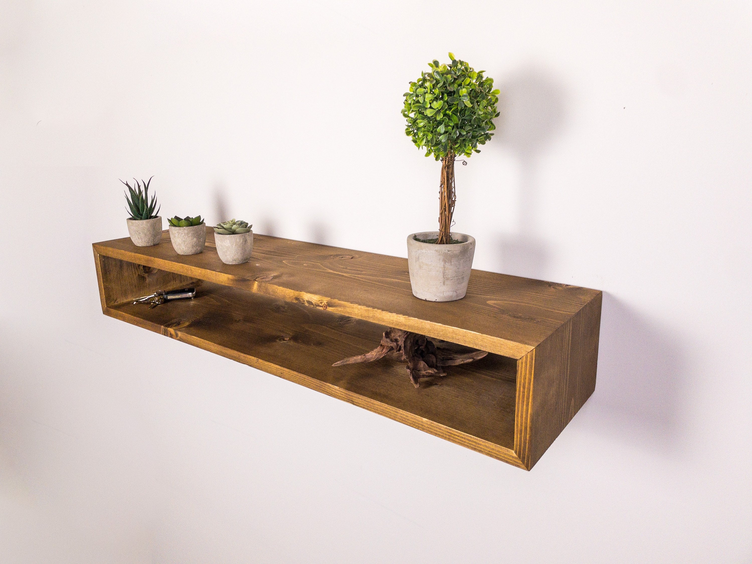 Rustic Floating Entryway Table: Knotty Pine Console Shelf - Etsy