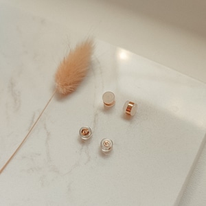 CLEAR GOLD Ear Stud Back Earring Back Ear Stud Ear Nut Replacement Jewelry Hypoallergenic Gold 1 Pair