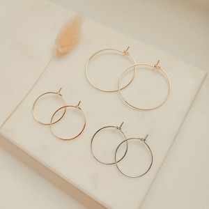 CREOLE Gold, Silver, Mix and Match, Hoops, Minimalist, Hypoallergenic, 18k plated, Stainless steel, 1 pair
