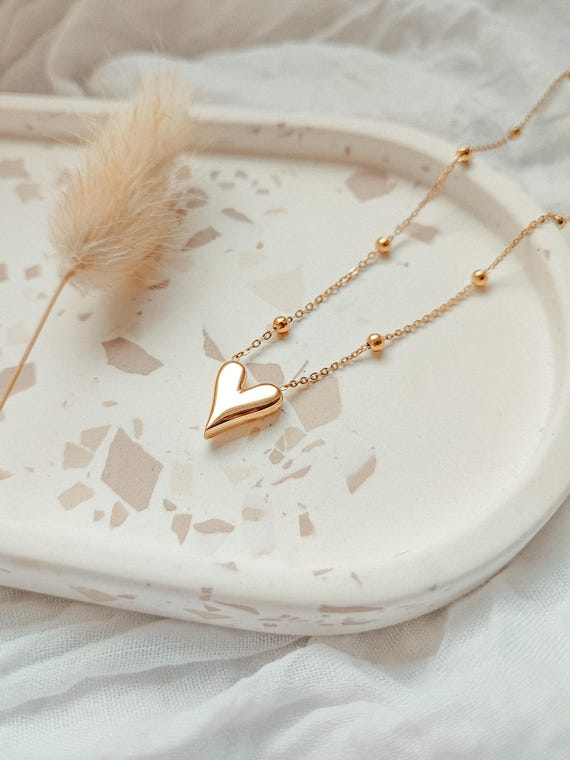 SOULMATE Herz Halskette 18k Gold Silber Galvanisiert