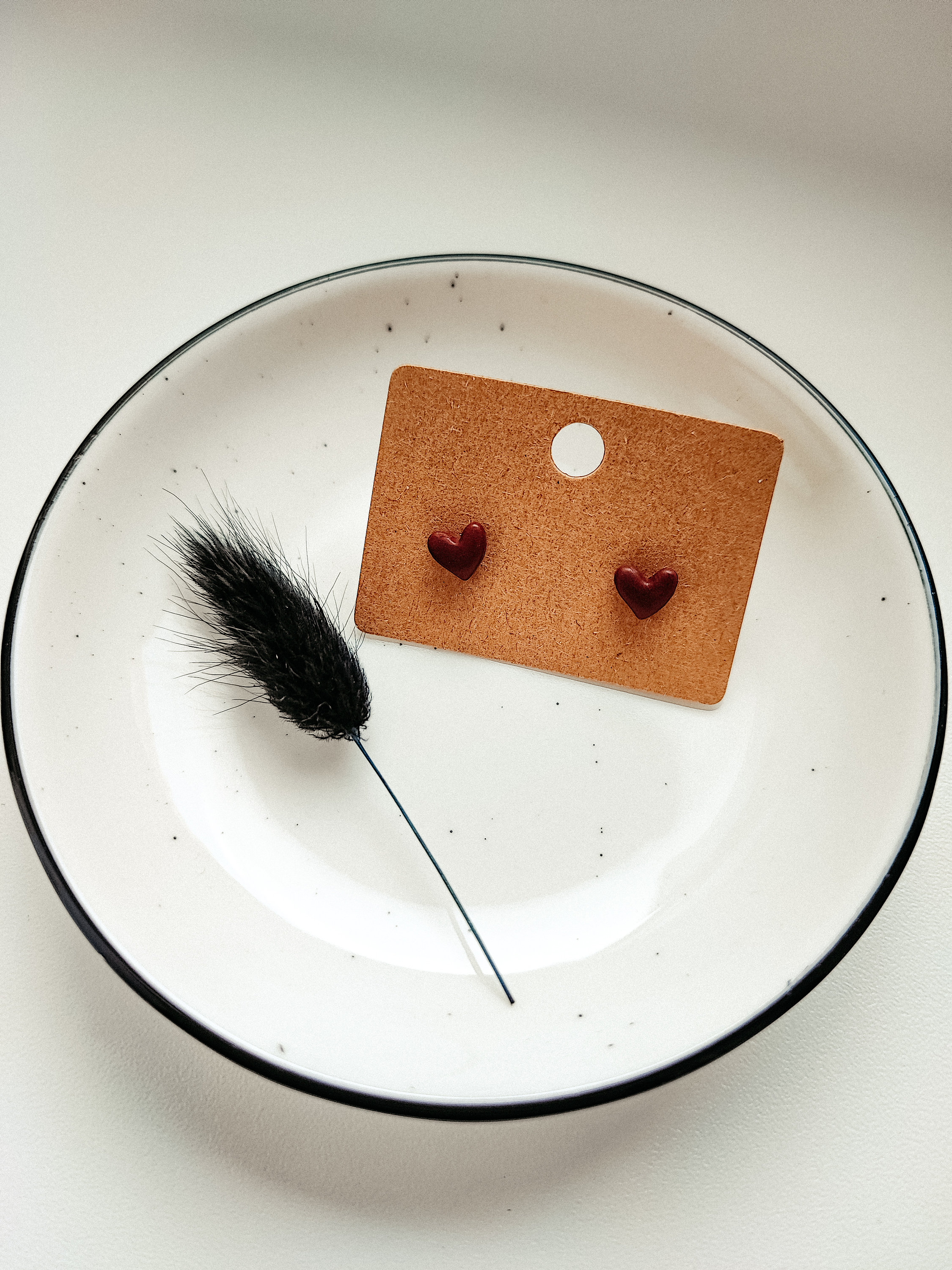 HEARTIE ポリマークレイ ハートスタッドピアス ハンドメイド 低刺激性 