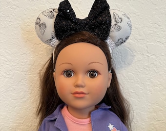 18 Inch White Butterfly Doll Minnie Ears | Butterfly Disney Ears | Doll Ears | Doll Disney Ears