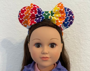 18 Inch Rainbow Mickey Doll Minnie Ears | Doll Ears | Doll Disney Ears
