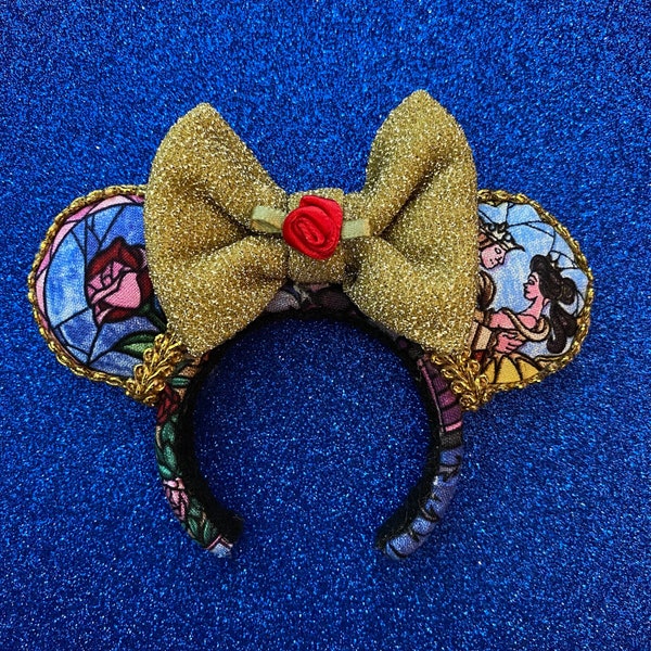 Beauty & The Beast Mini Minnie Ears | Disney Ornament | Disney Keychain | Disney Magnet | Nuimo Ears | Disney Ears | Handmade