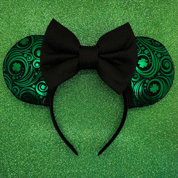 Orelhas de trevo brilhantes para o Dia de São Patrício | Orelhas da Minnie Mouse | Dia de São Patrício | Orelhas do Dia de São Patrício | Orelhas da Disney