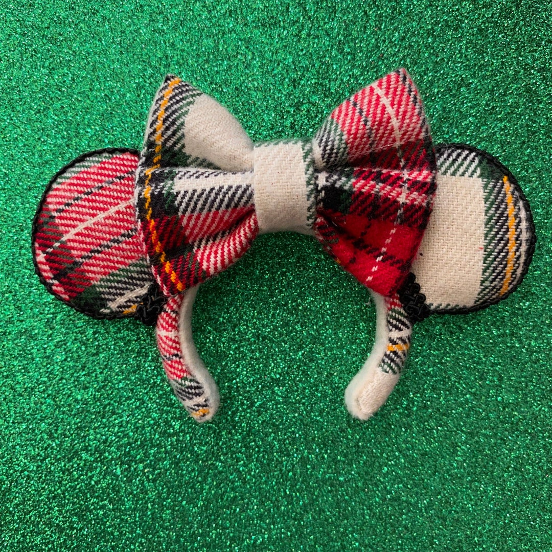 Christmas Flannel Mini Minnie Ears Christmas Ears Disney Etsy