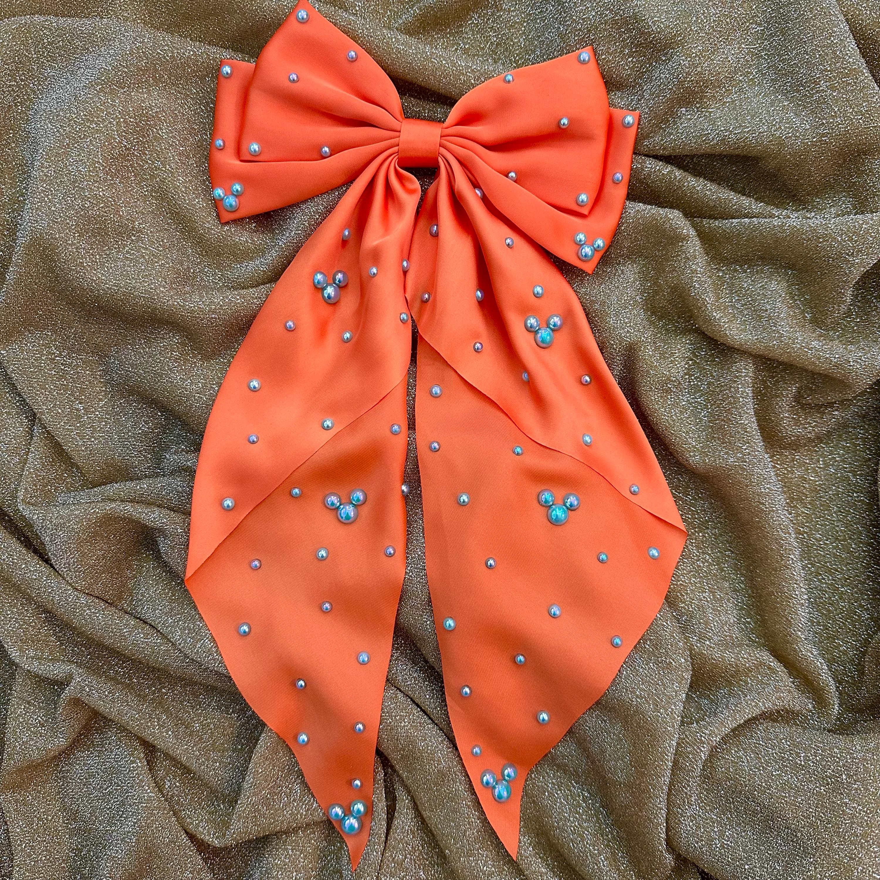 Pear Bow Showgirl Pearl Bow | Pearl Bow | Satin Pearl Bow | Oversized Hair Bow ...