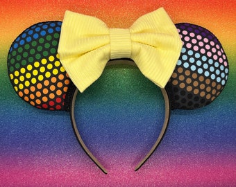 Regenbogen Punkte Ohren | Minnie Maus Ohren | Regenbogen Ohren | Disney Regenbogen Maus Ohren | Disney Ohren