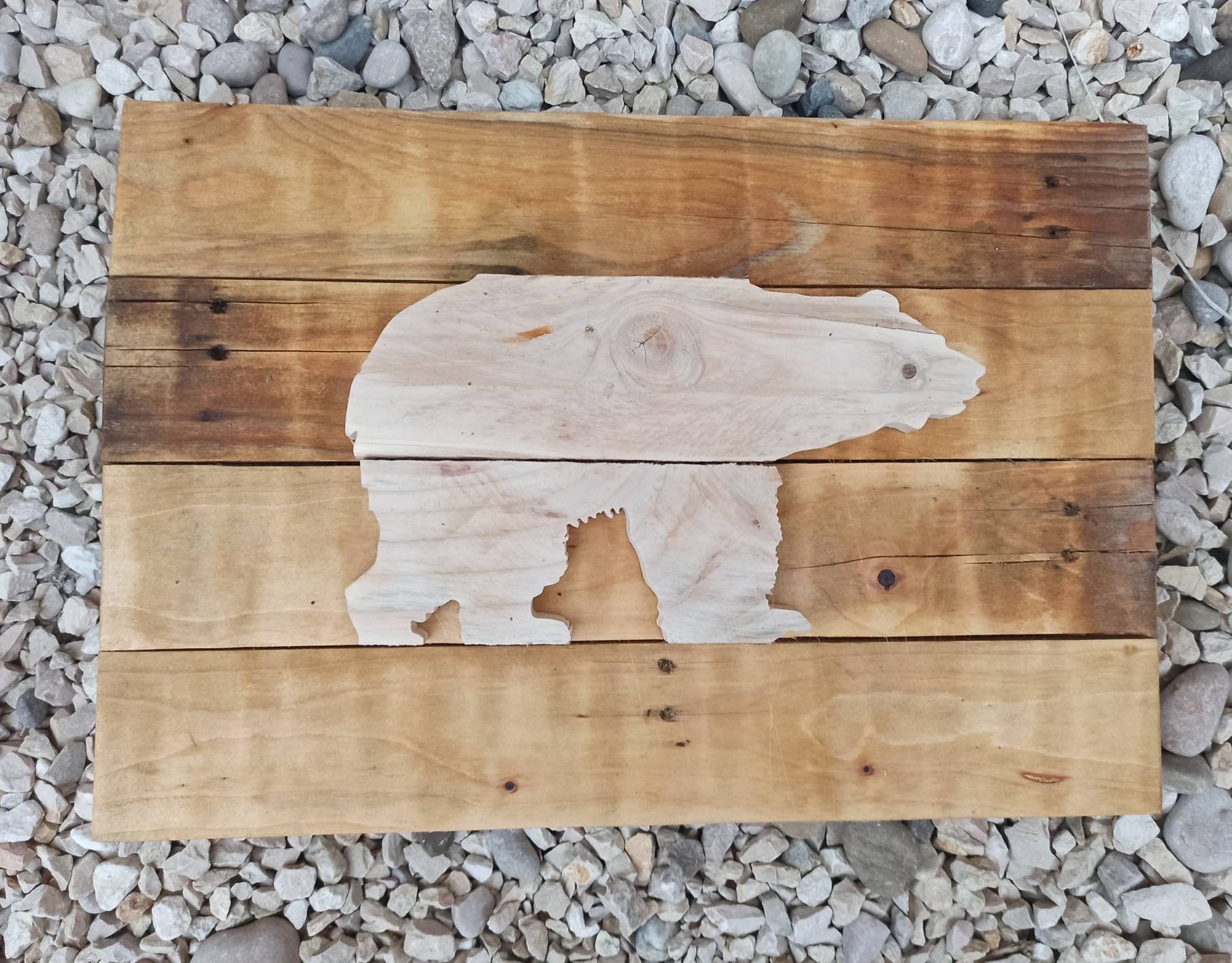 Tableau Ours Bois de Palettes Recyclé