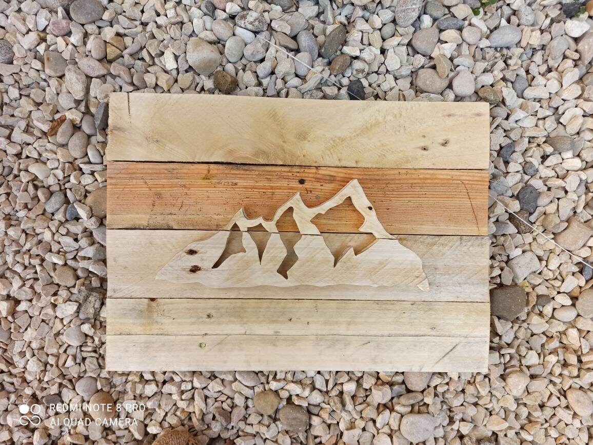 Tableau Montagne Bois de Palettes Recyclé