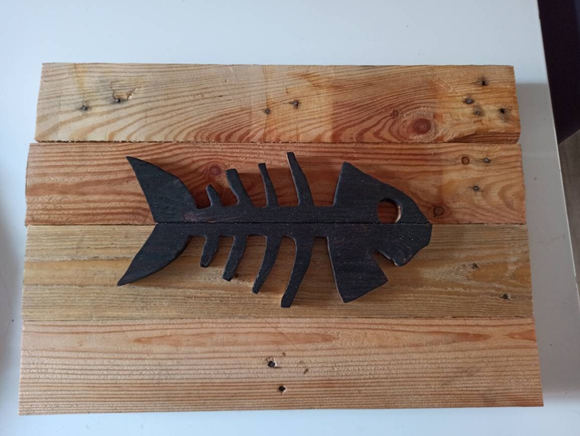 Tableau Poisson Bois de Palettes Recyclé